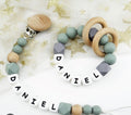 Personalised teether and dummy clip