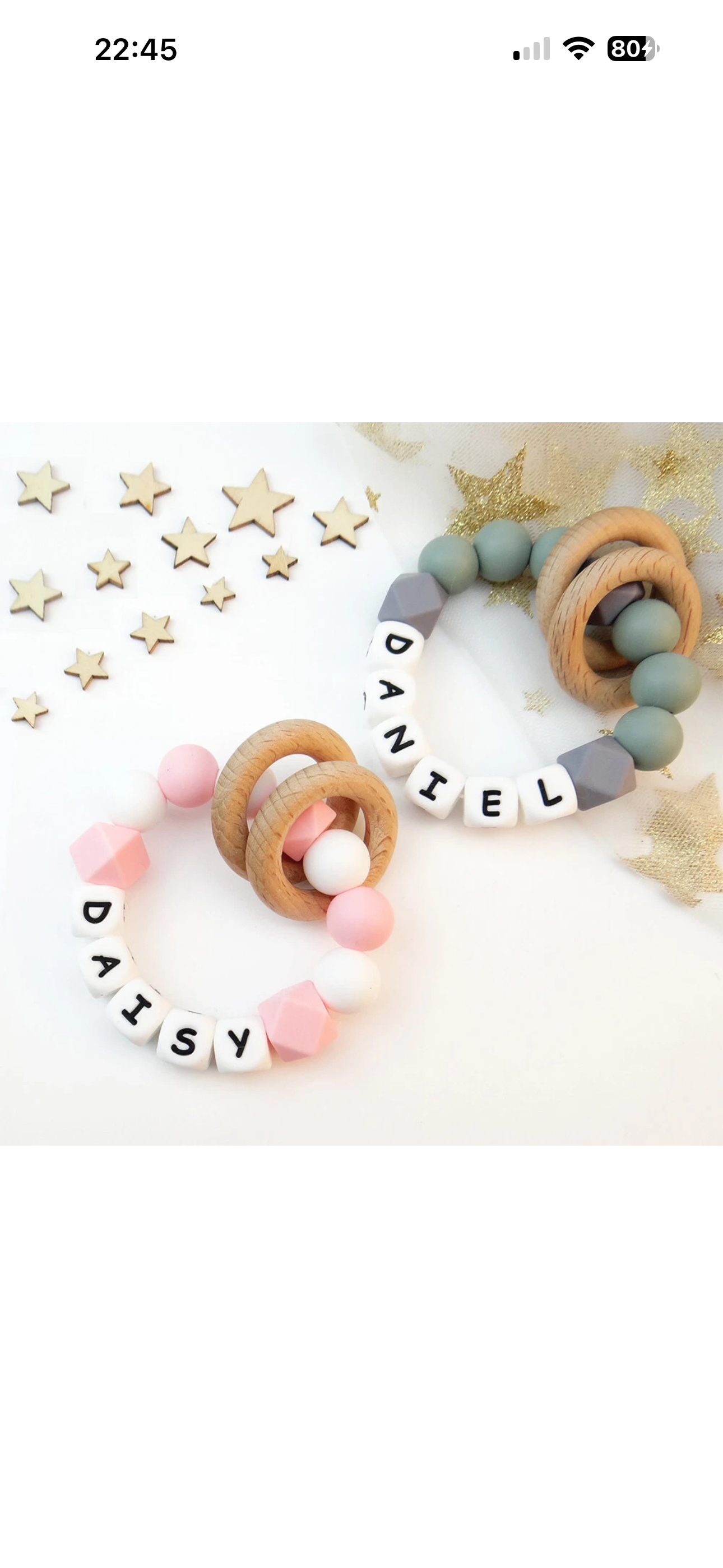 Personalised teething rings